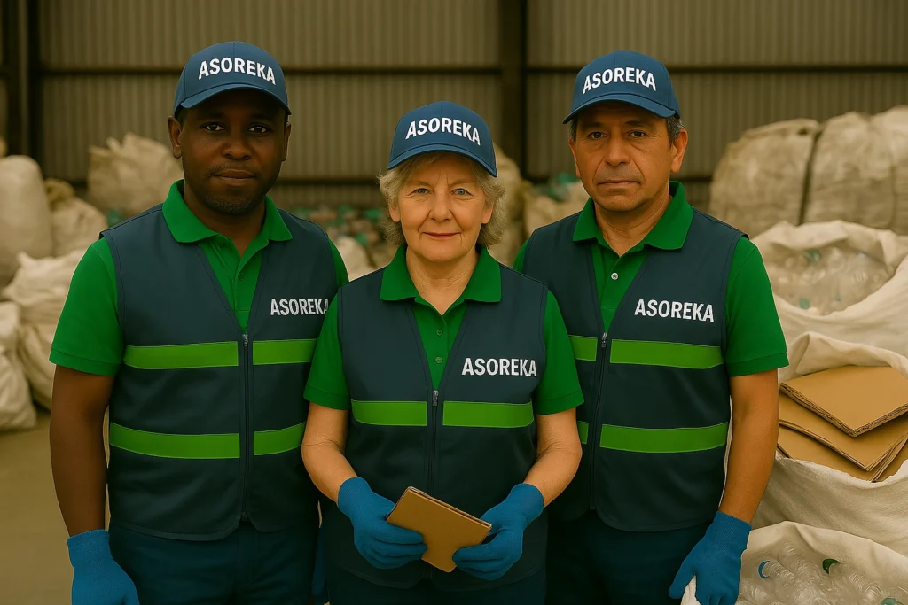 tres personas en el